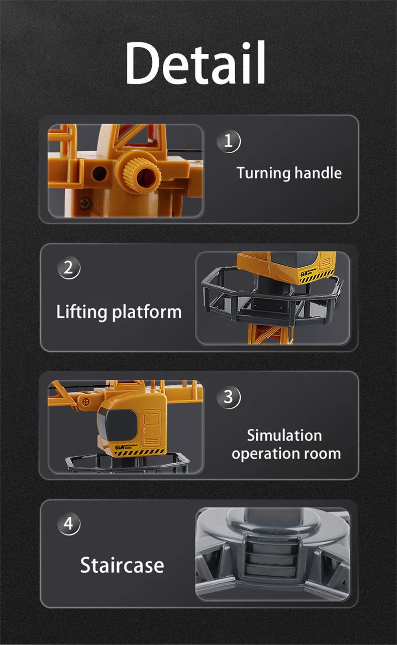 Alloy Tractor Kids Excavator Bulldozer Miniature crane