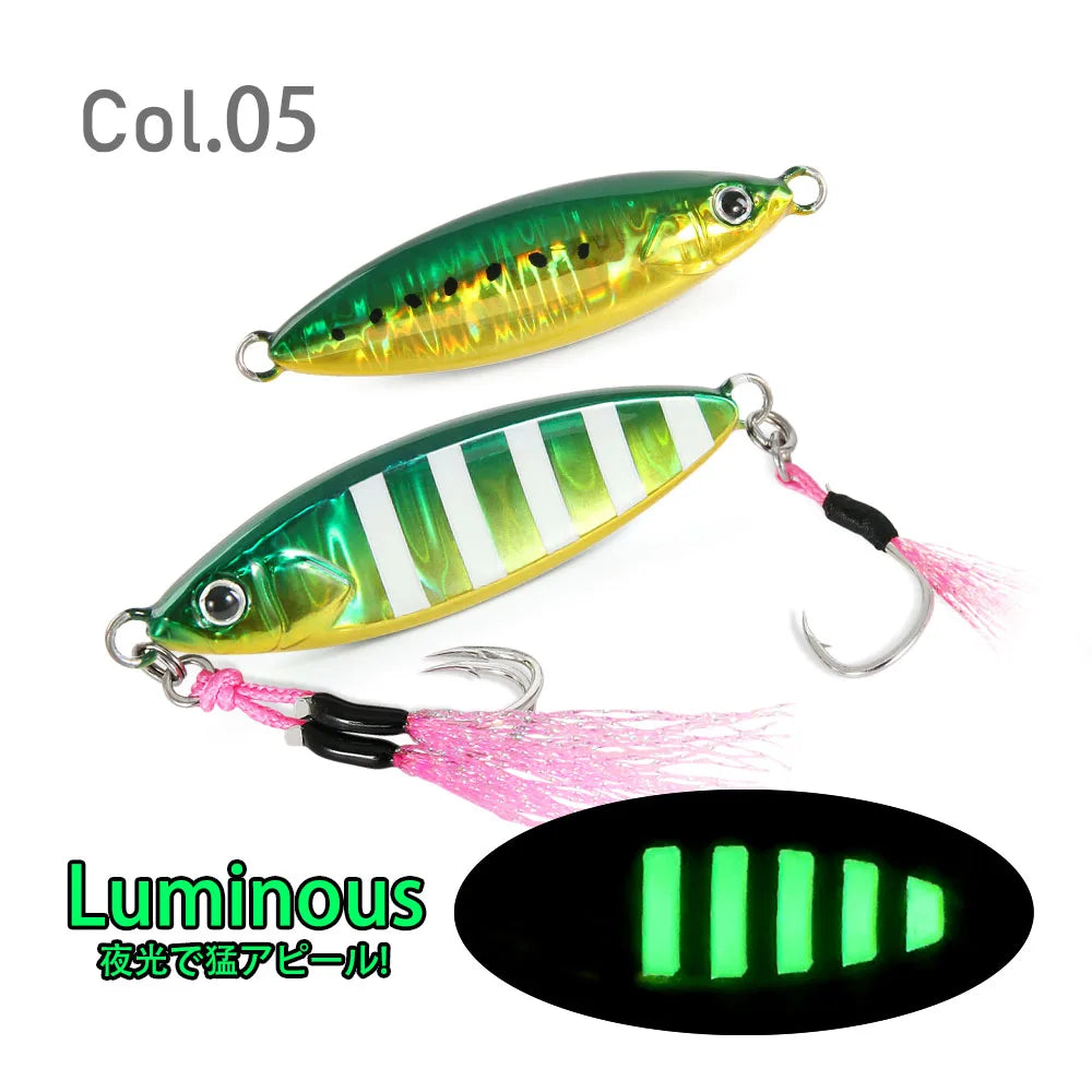 Glow Fishing Lure Casting Tuna15g30g40g60g Slow Pitch Jig Sea Bass
