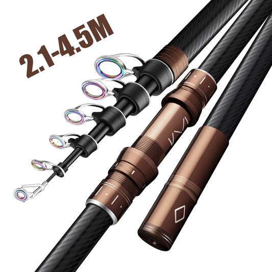 2.1-4.5M Telescopic Fishing Rod Carbon