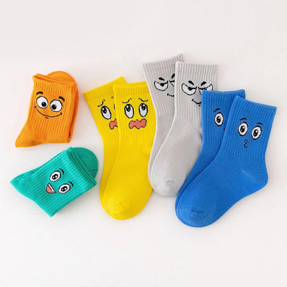 5 Pairs Kids Socks Emoticons childrens