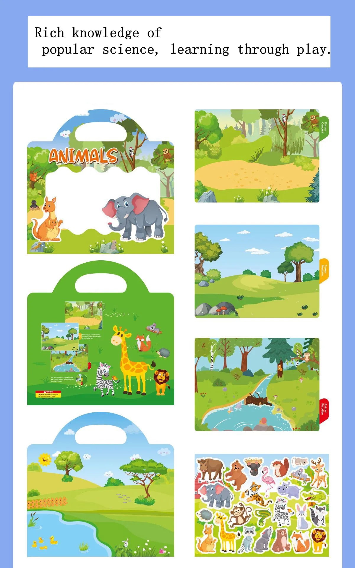 New Children Reusable Scene Cute Stickers