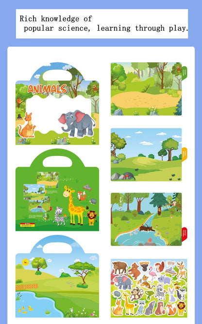 New Children Reusable Scene Cute Stickers