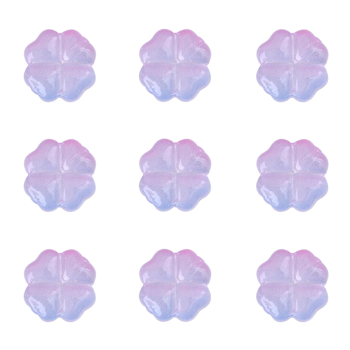 About20Pcs Glass Four Leaf Flower Beads Scattered Beads Handmade