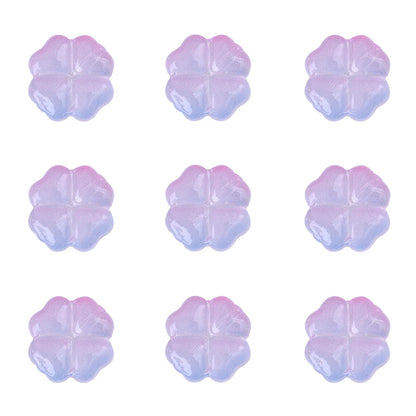 About20Pcs Glass Four Leaf Flower Beads Scattered Beads Handmade