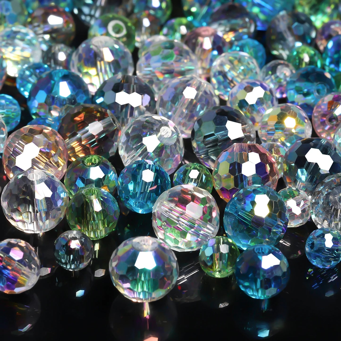 Crystal Glass Beads 6-10mm Faceted