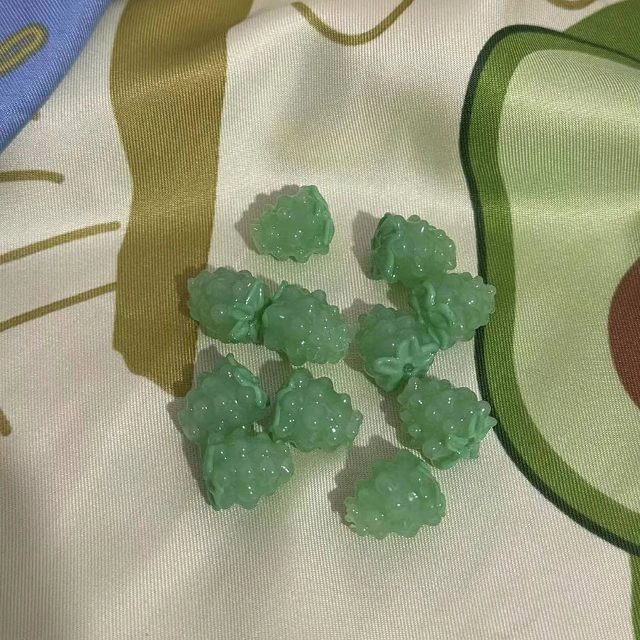 Glass Beads, Fruits, Raspberries,