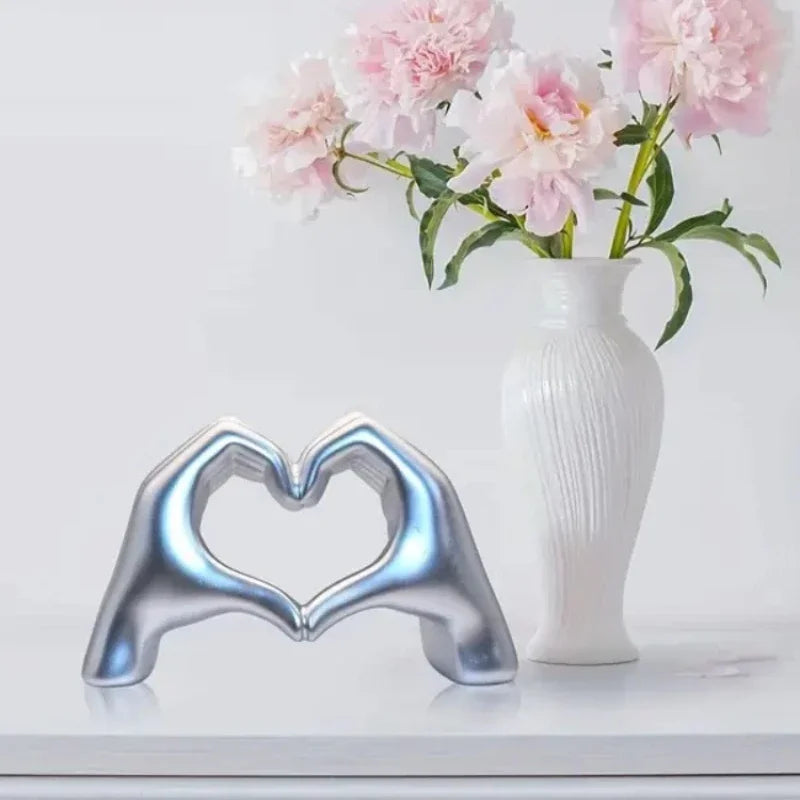 Creative Heart Hand Statue Resin