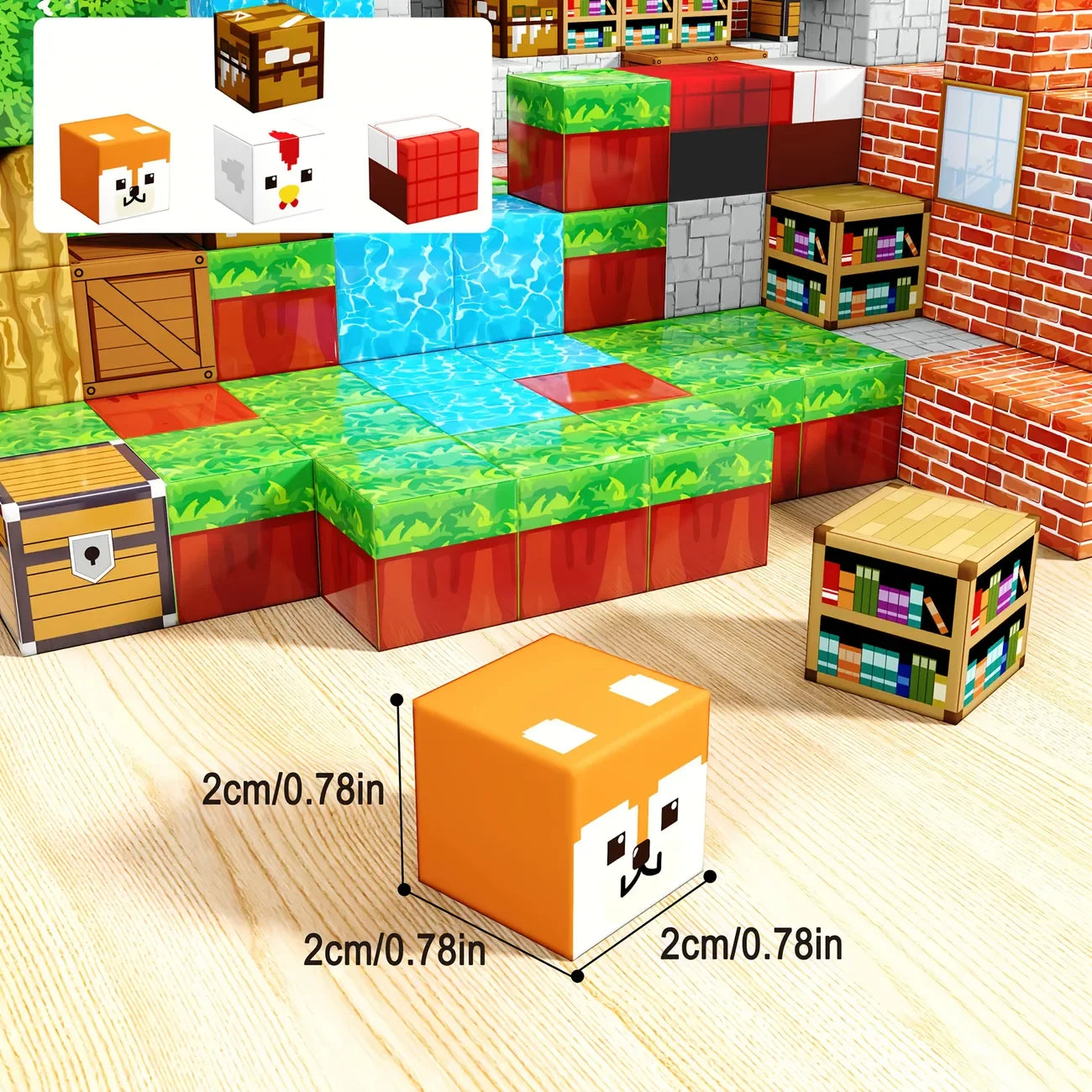 Magnetic Building Blocks Mine World Cube