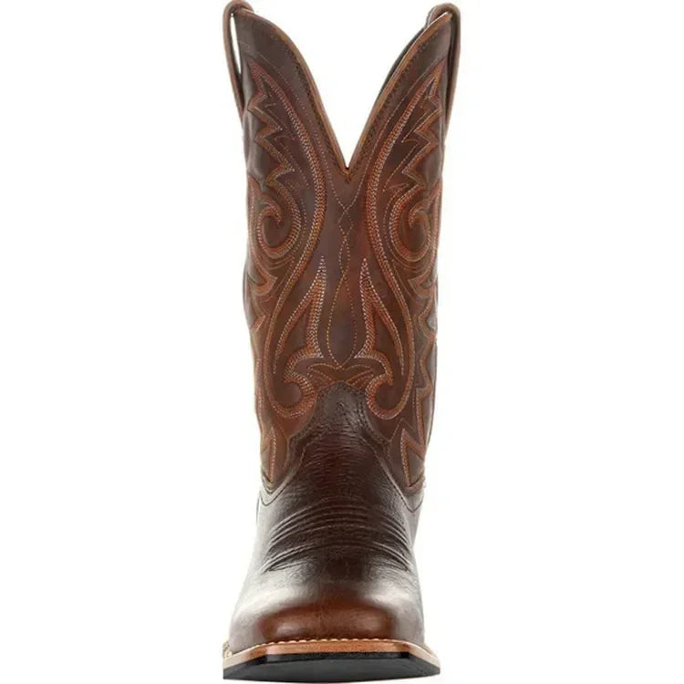 Men Boots Mid Calf Western Cowboy