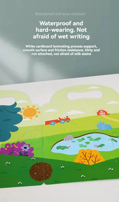 Reusable Sticker Book for Kids Vehicles Truck Stickers