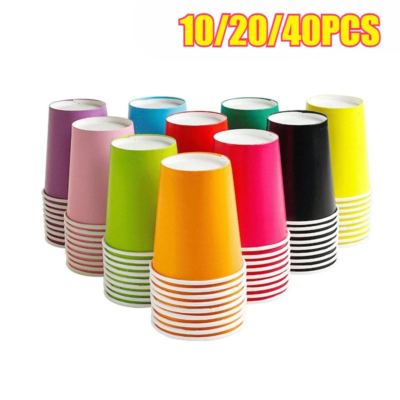 10/20/40PCS Multi-color Disposable Paper Cups