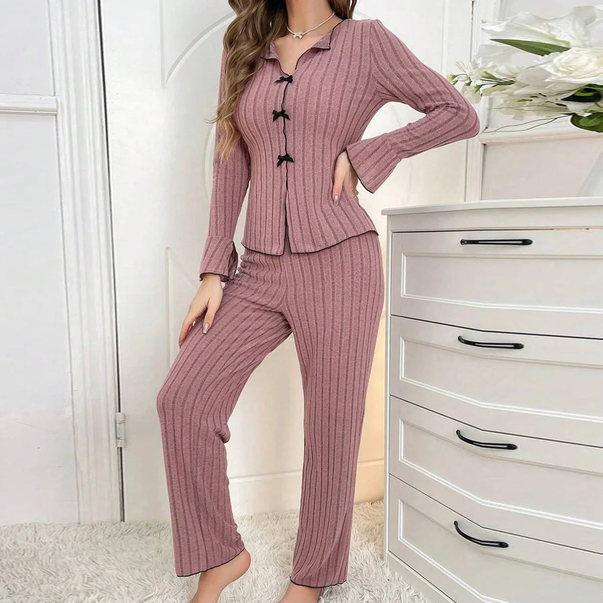 Pajama  Set Sleeved Long Pants