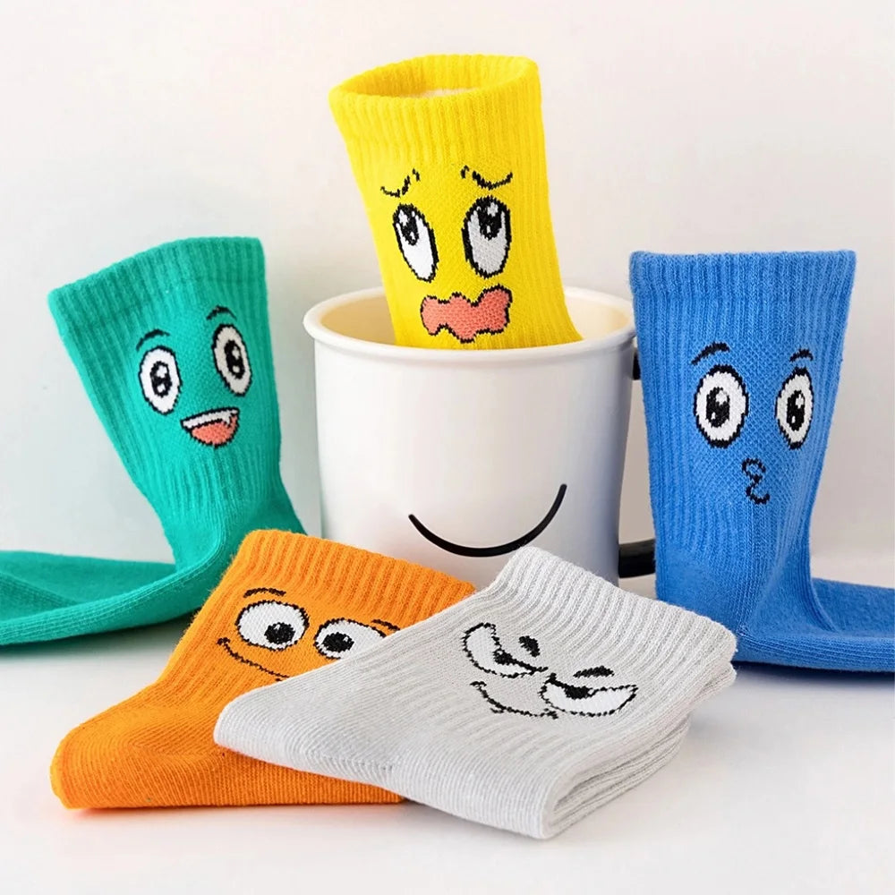 5 Pairs Kids Socks Emoticons childrens
