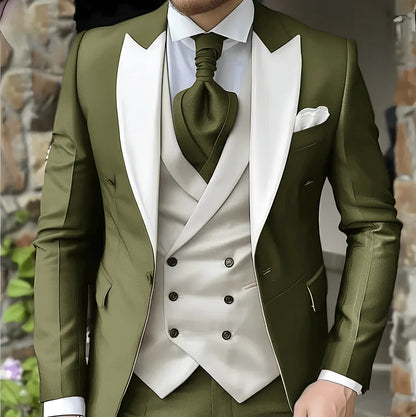 men's suit with peak lapel