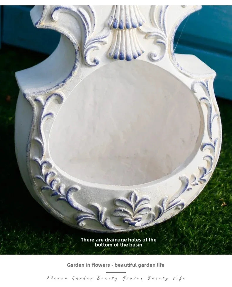 European Style Violin Planter Artistic Flower Pot