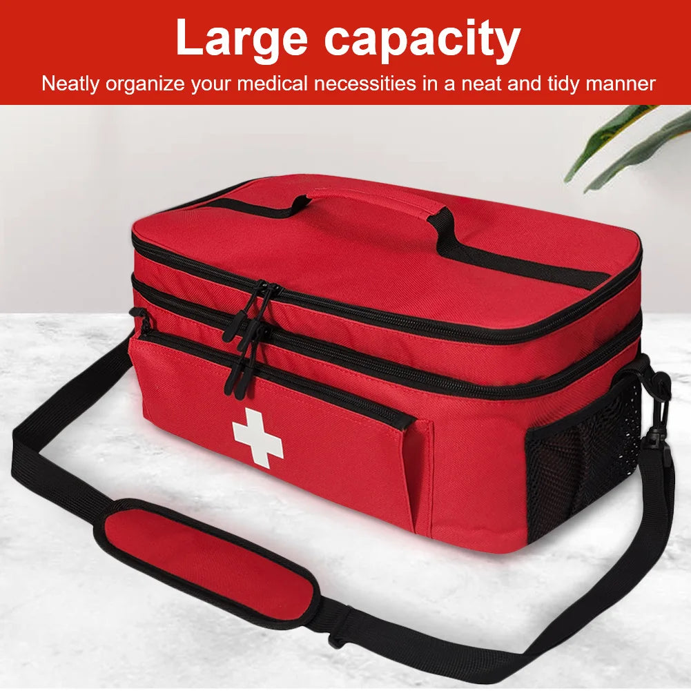 Travel Medicine Bag with Lockable Zippers