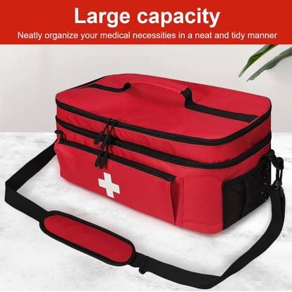 Travel Medicine Bag with Lockable Zippers