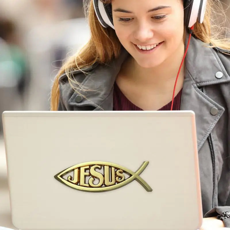 Jesus Fish Car Decal Jesus Fish Emblem