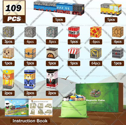 Minecraft Magnetic Building Blocks Mine World Magnet