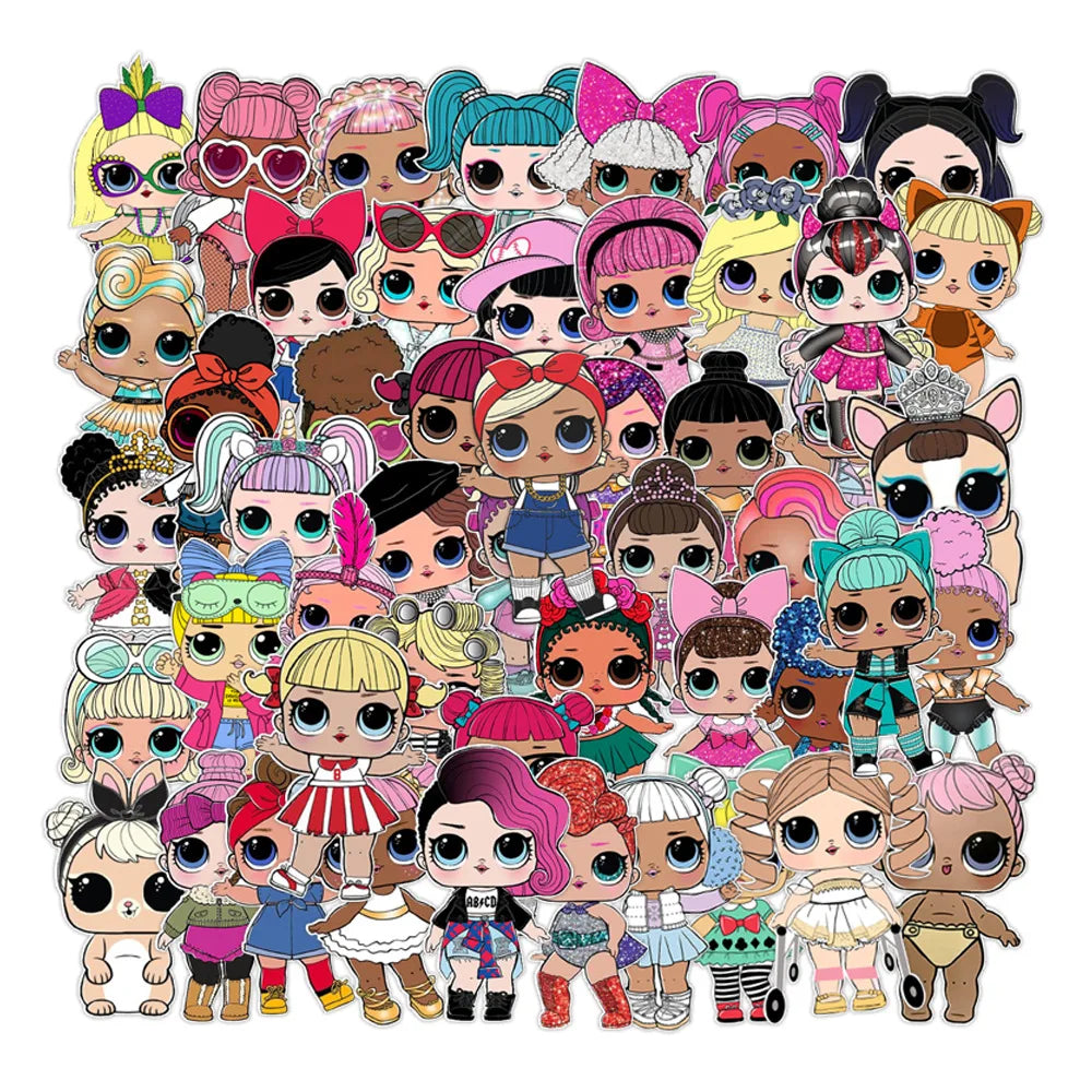50pcs Cute Doll stickers