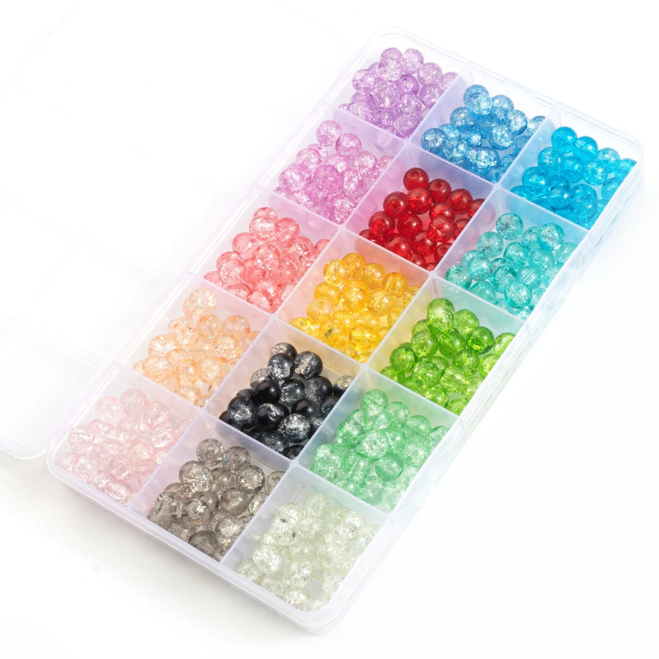Glass Beads Bracelet Making Kits 28 Colors 8mm Crystal Beads Round Gemstone