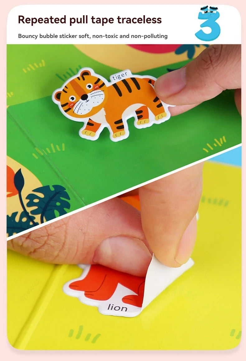 Reusable Sticker Book for Kids Vehicles Truck Stickers