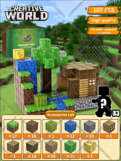 Minecraft Magnetic Building Blocks Mine World Magnet