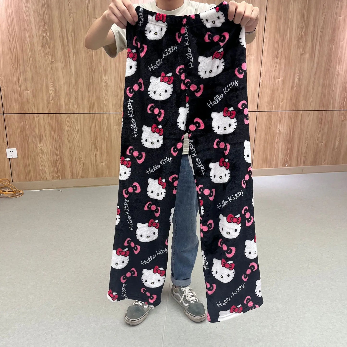 Hello Kitty Sanrio Pajamas Pants Black Pink