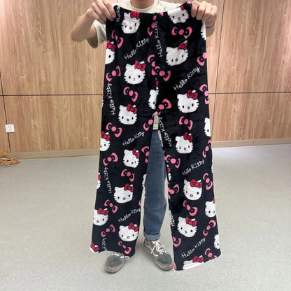 Hello Kitty Sanrio Pajamas Pants Black Pink