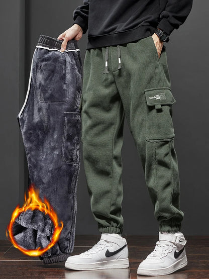 Winter Fleece Men Casual Pants
