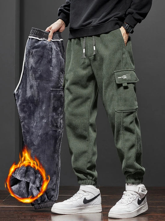 Winter Fleece Men Casual Pants