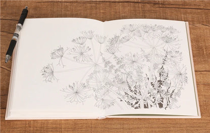 The Flower Year Colouring book