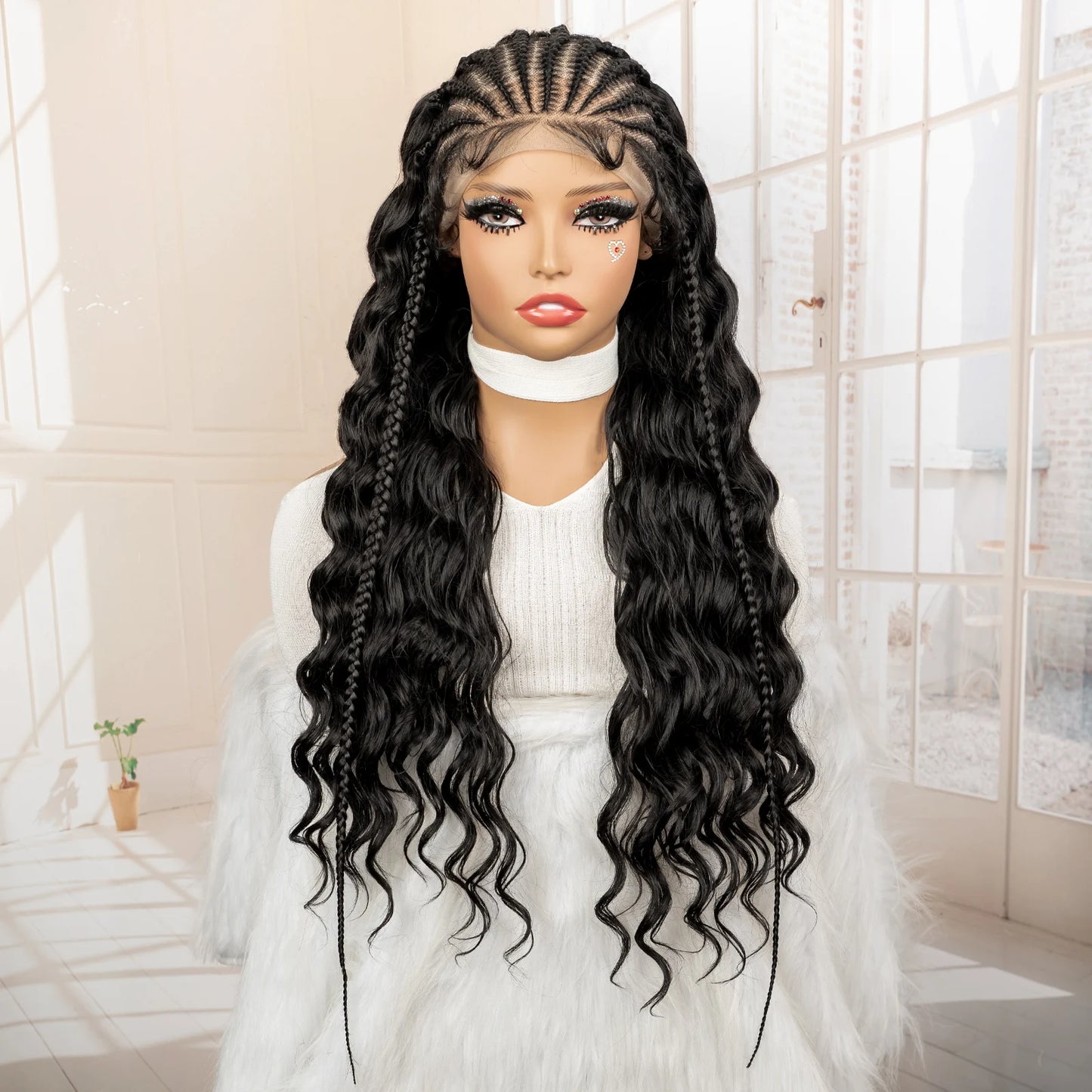 Synthetic Black Hair Wig with Braids