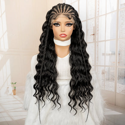 Synthetic Black Hair Wig with Braids
