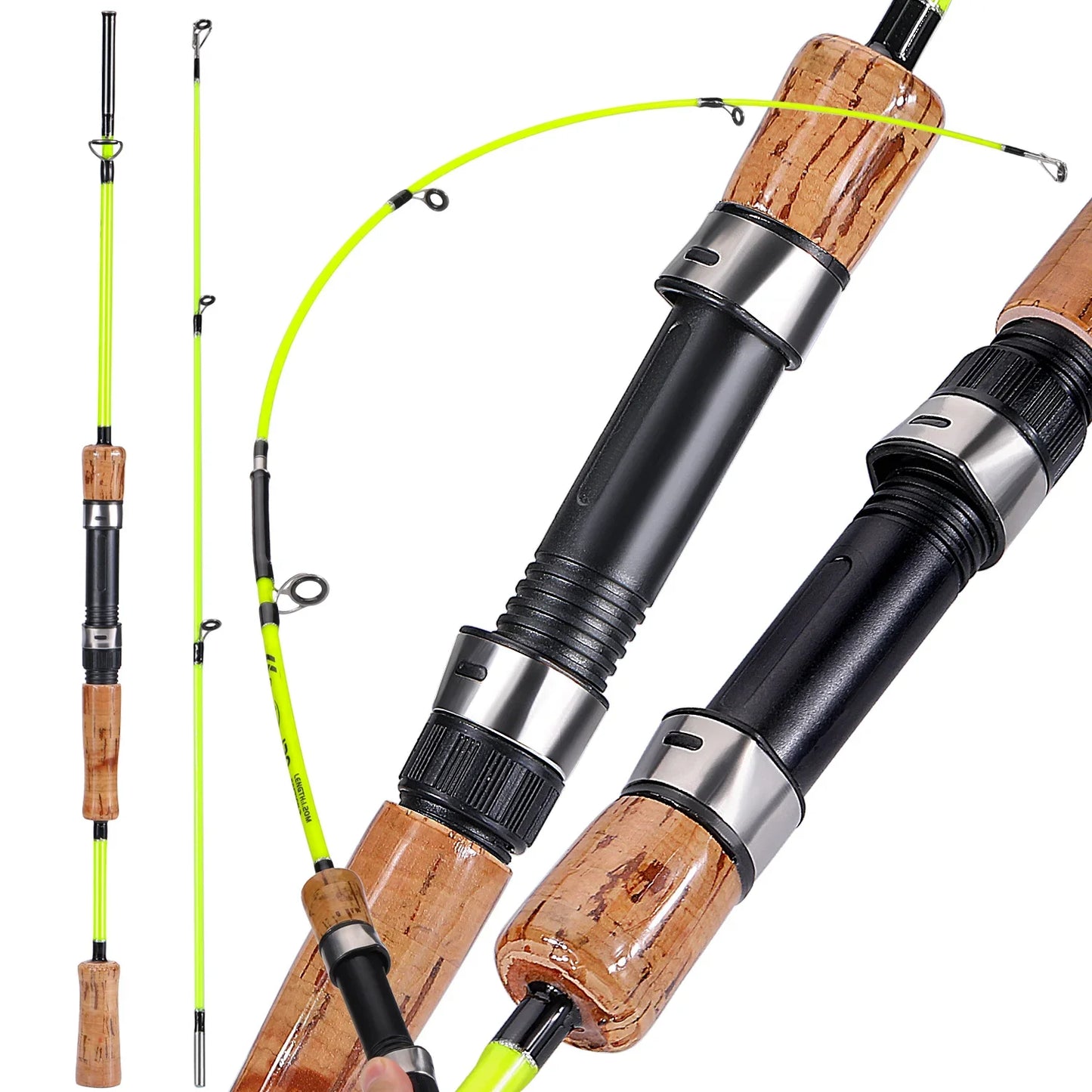 Sougayilang Lure Fishing Rod 1.2m 1.65m 2 Sections Spinning Fishing Rod 8kg Max