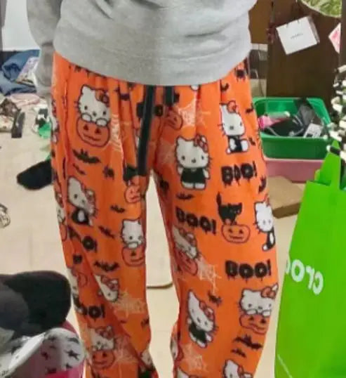 Hello Kitty Sanrio Pajamas Pants Black Pink