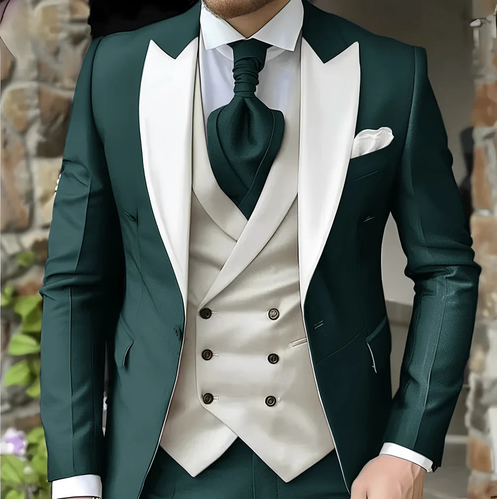 men's suit with peak lapel