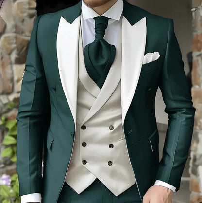 men's suit with peak lapel