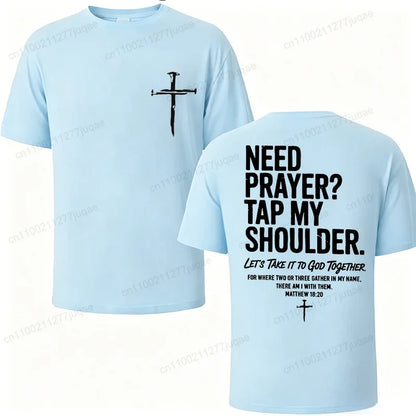 Vintage Christian Faith T Shirt Need Prayer Tap My shoulder