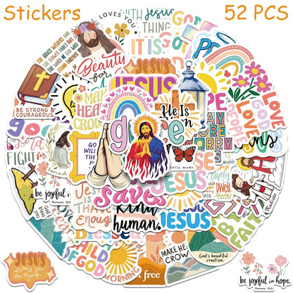 52pcs Jesus Christian stickers