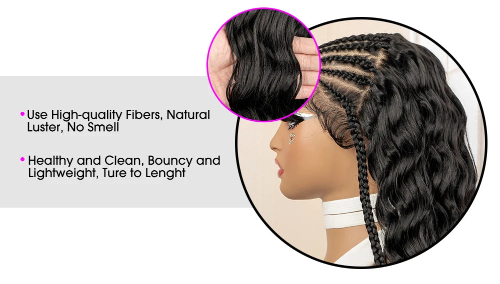 Synthetic Black Hair Wig with Braids