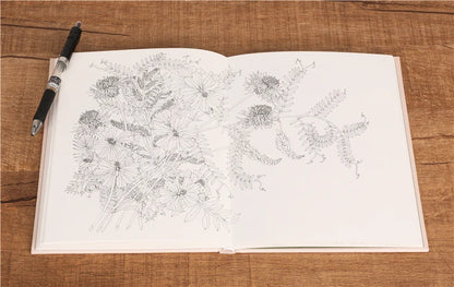 The Flower Year Colouring book