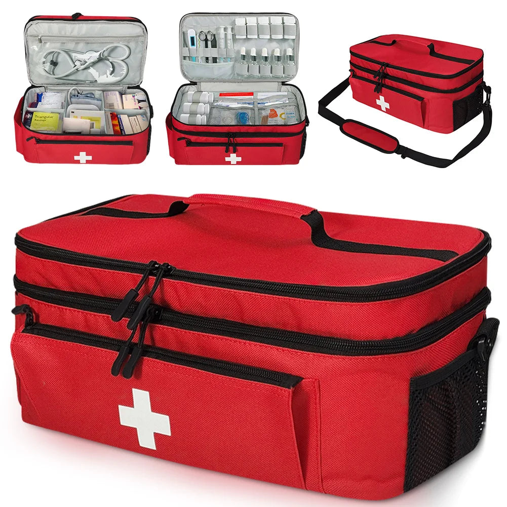 Travel Medicine Bag with Lockable Zippers