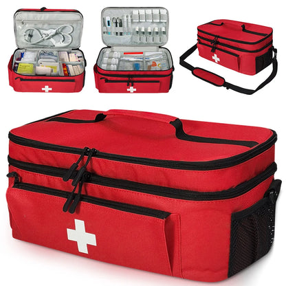 Travel Medicine Bag with Lockable Zippers