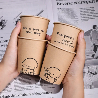 50PCS Disposable Biodegradable Paper Cup T