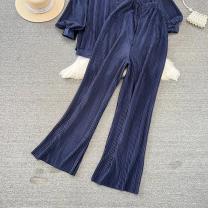 Fashion New Women Solid Casual Loose Two Pieces Set