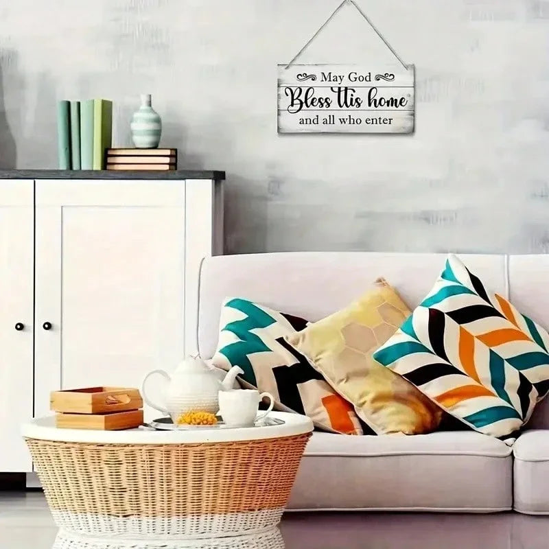 1 Retro 2D Flat Sign“God bless this home”