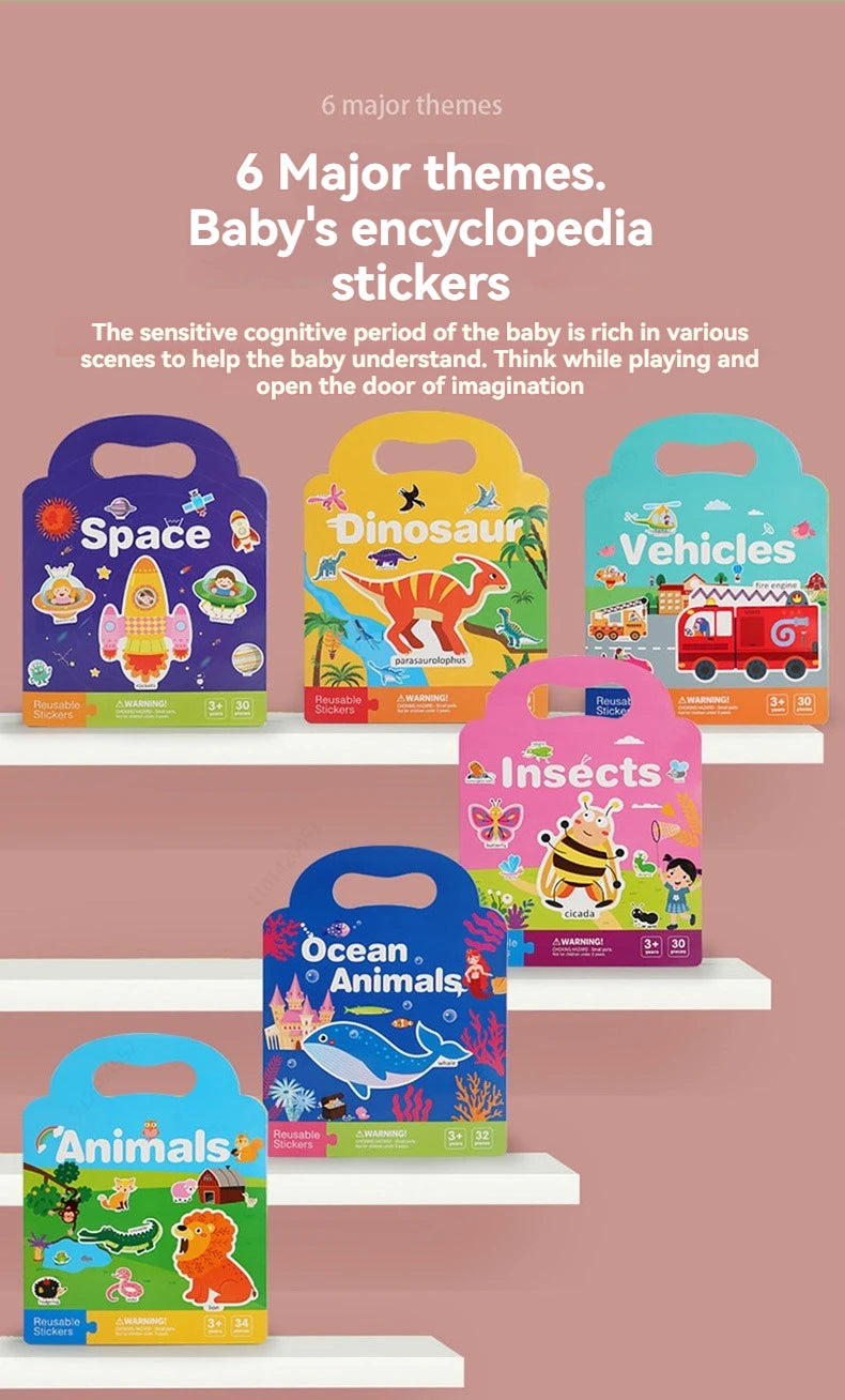 Reusable Sticker Book for Kids Vehicles Truck Stickers