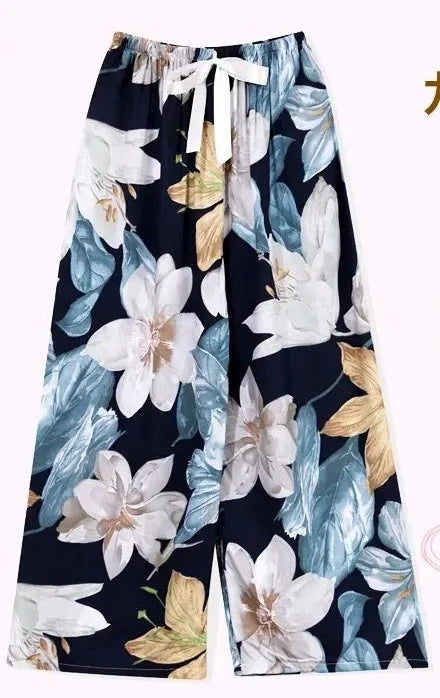 Flower Pajama Pants Summer Women's Loose