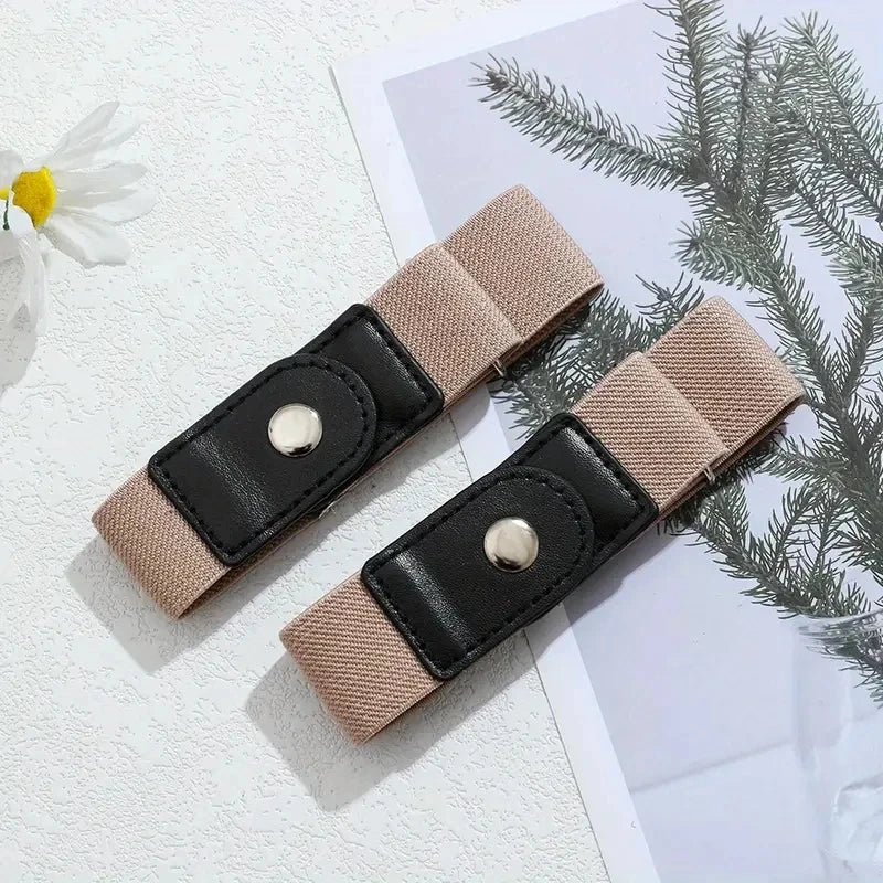 2pcs/set No Buckle Elastic Belt